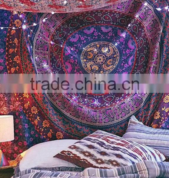 Home Decor Wall Hanging Tapestries Cloth Fabric Ombre Indian Mandala Tapestry photo-3
