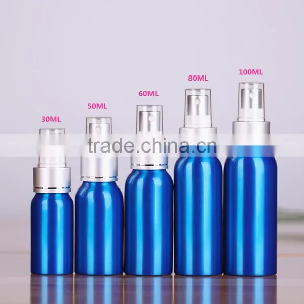 Wholesale 30ml-500ml Cosmetic Packaging Bottle Blue Aluminum Perfume Bottle Aluminum Spray Bottle photo-3