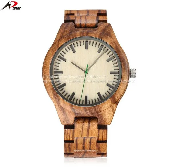 Wooden Watch 2017 Bamboo Zebrano Wood New Fashion Watch photo-5