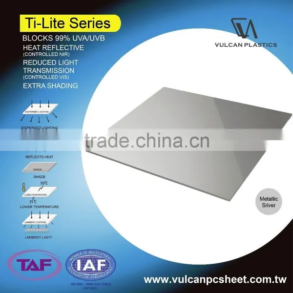 Sun Shading Solid Corrugated Polycarbonate Sheet (Ti-Lite Metallic Silver) photo-5