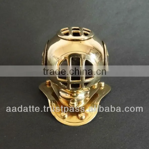 Deep Sea Diving Helmet Brass Gift Item Paper Weight Table Decor Nautical Diving Helmet photo-2