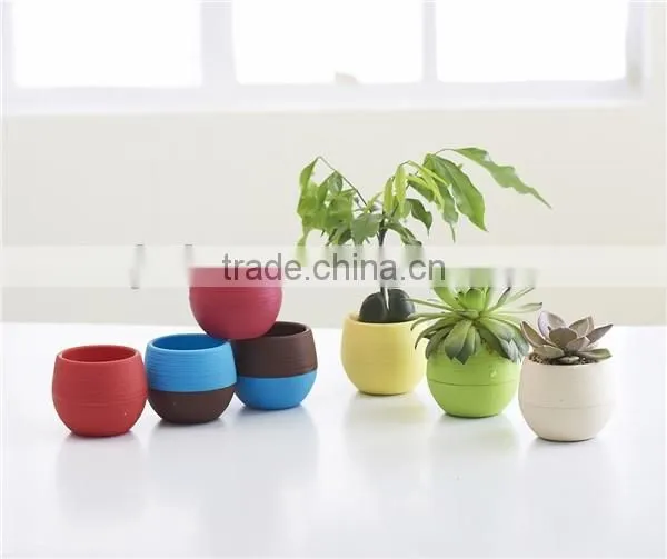Round Plastic Plant Flower Pot Home Office Decor Planter-Medium Size photo-3