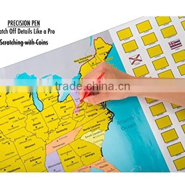 Set of World and US Travel Tracker Maps Scratch Off Places You Visit photo-2