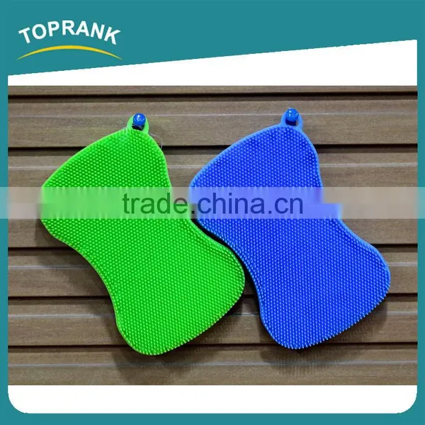 Toprank Hot Selling Heat Resistant Colourful Kitchen Cleaning Brush Pot Pan Dish Bowl Wash Scrubber Pad Silicone Dish Brush photo-4