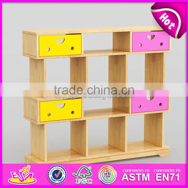 Best Design Nursery School Children Bedroom Furniture Wooden Kids Bookshelf W08C177 photo-4