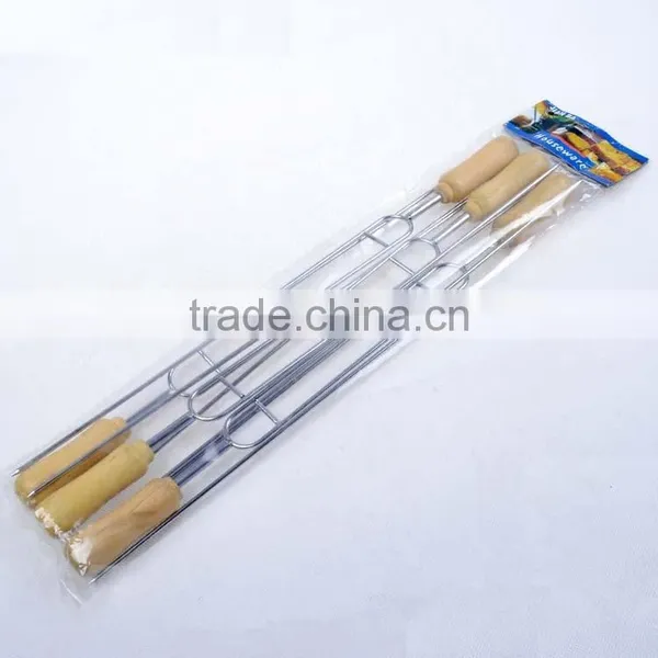6 Pieces BBQ Tool Stainless Steel BBQ Fork Roasting Fork With Wood Handle photo-5