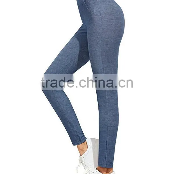 Sexy Tights Blue High Waist Yoga Workout Leggings Stretch Tights Pictures Of Women In Transparent For Girls photo-2