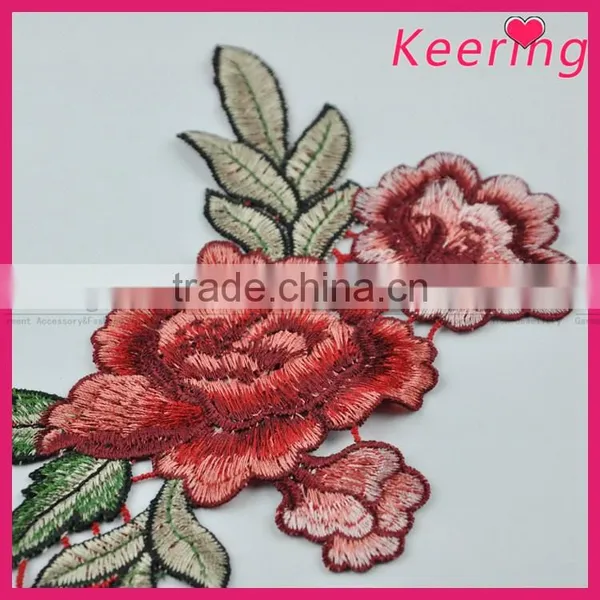 Flower Embroidery Patch Custom Design for Clothing WEF-017 photo-2
