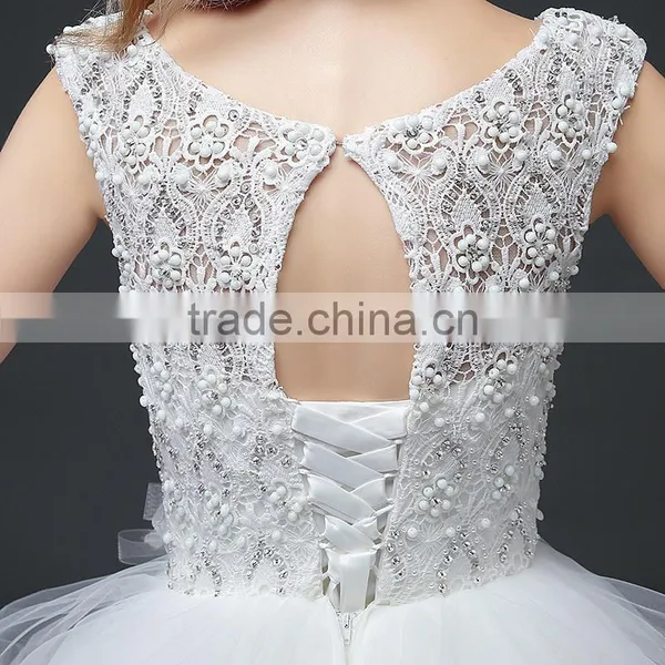MGOO High Quality Customized Robe Marriage Wedding Dress Sleeves Empire Waist Elegant Tulle Crystal Ball Gown photo-5
