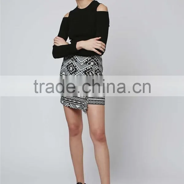 Elegant Brand Women Tassel Wrap Skirts Grey Jacquard Weave Clothing Cotton Fabric Skirts photo-4