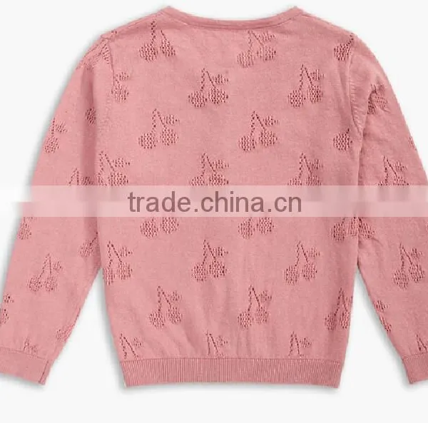Pink Berry Crocheted Pattern Infant Toddler Baby Girls Cardigan Sweater photo-2