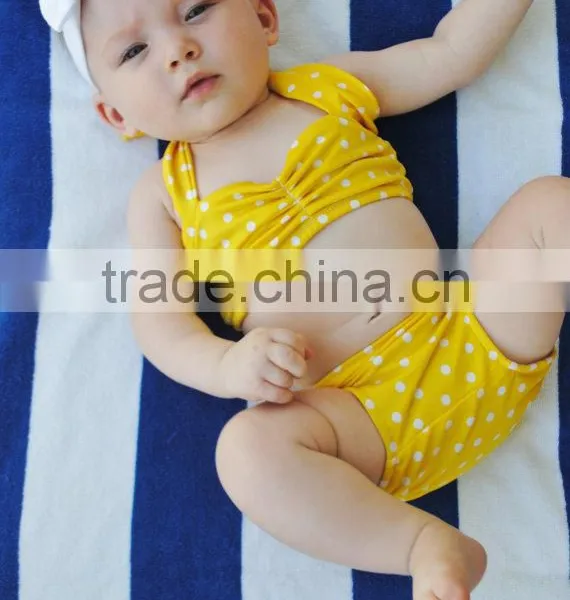 Fashionable Baby Girl Swimsuits One Piece Solid Color Child Wear Swimsuit photo-4