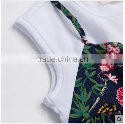 2018 New Summer Design Girls Cotton Printed Dress Short Sleeve Floral Dress photo-2