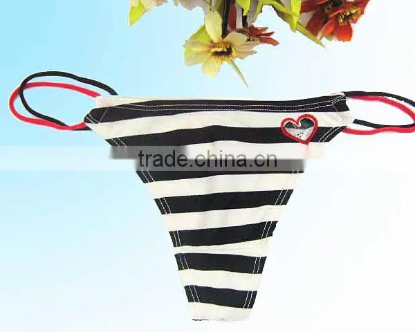 Girls Multiple Color Stripe Nice Sexy Thongs g String Underwear photo-3