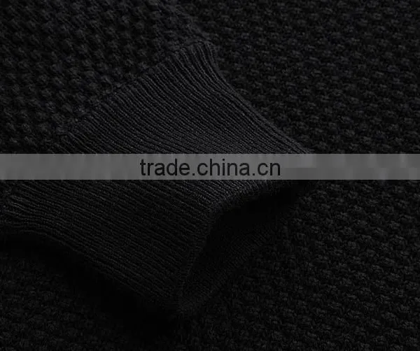 2017 Popular Black no Patten Simple Cool Men's Cardigan Sweater With Zipper photo-6