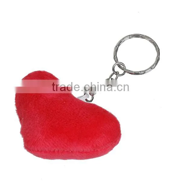 Plush Keychain & Keyring Heart Silver Tone Red Emoji Pattern Carved 10.2cm x 6.1cm photo-2