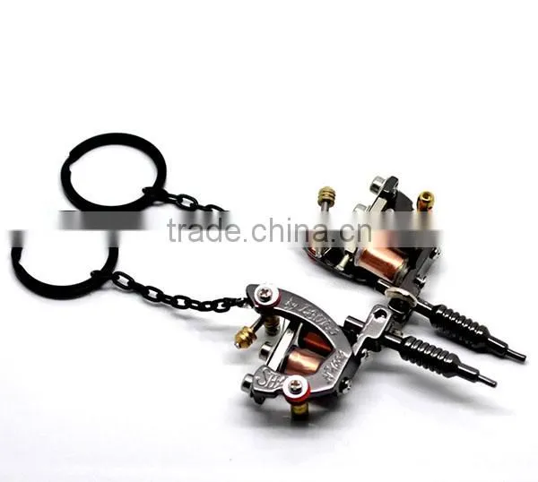 Wholesale 1PC Gunmetal Mini Tattoo Machine Key Chains & Key Ring photo-3