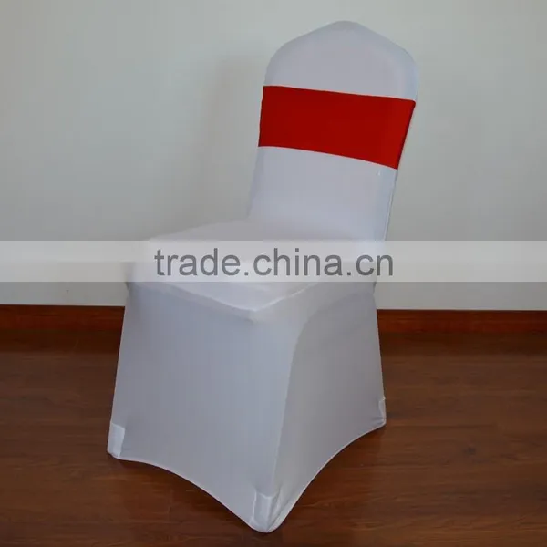 High Quality Red Elastic Chair Sash With Fabric Buckle for Weddings photo-3