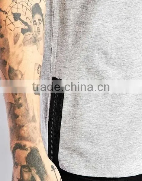 Wholesale Side Zipper Soft Fabric T-Shirt photo-6