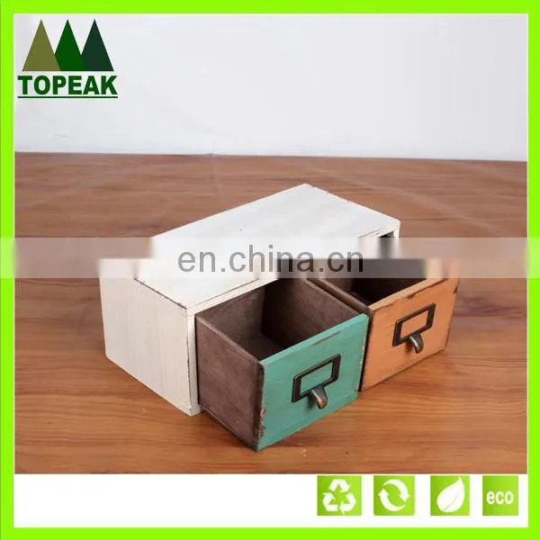 Zakka Style Storage Box With Drawer Custom Logo Printing Wooden Box Packaging Box WD-109 photo-2
