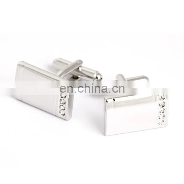 Delicate Rhinestone Simple Jewelry Men Shirt Cufflinks photo-2