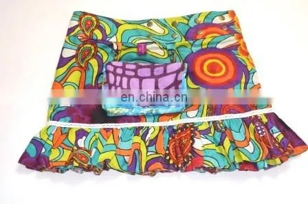 Reversible Classic Frill Wrap Skirt With Pouch