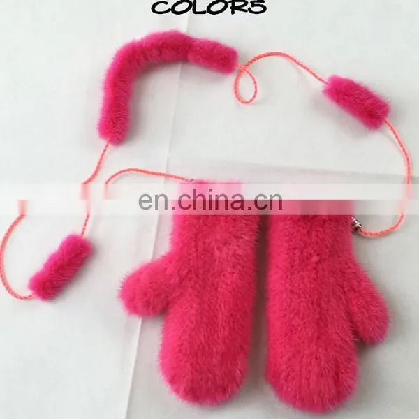 Winter Weaven Knitted Mink Fur Mittens Ladies Mittens Wholesale photo-6