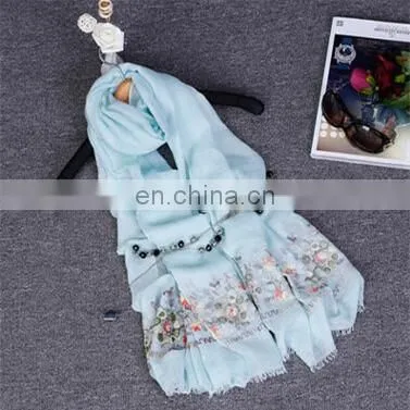 2017 New Spring Flowers Two Cotton Scarf Silk Wholesale Dual-use Sunscreen Amazing Beach photo-2
