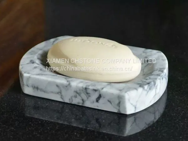 Carrara White Marble Soap Dish Natural Stone Soap Holders photo-2