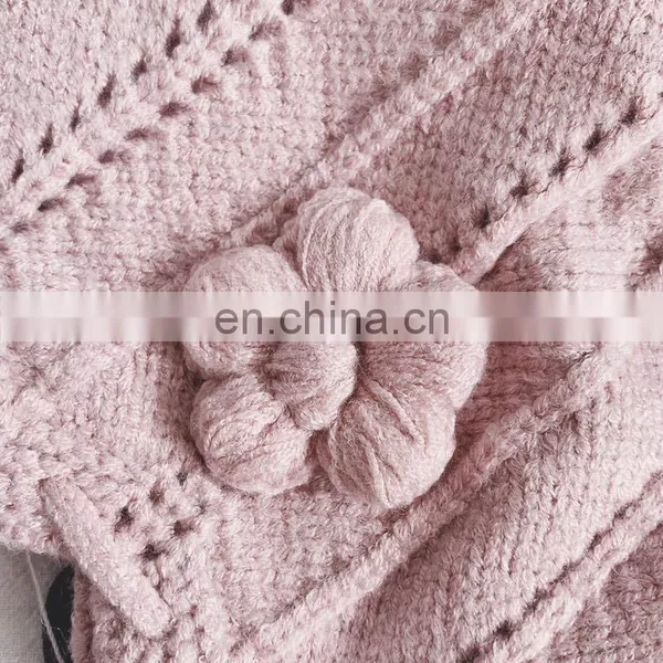 Baby Hat Korean Autumn and Winter Models Children's Warm Knitted Woolen Hat Girls Baby Cute Flower Pullover Hat Trend photo-5