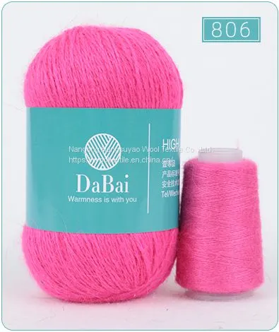 Hot Selling Multi Colors Long Hair Mink Cashmere Blended Yarn for Hand Knitting photo-2