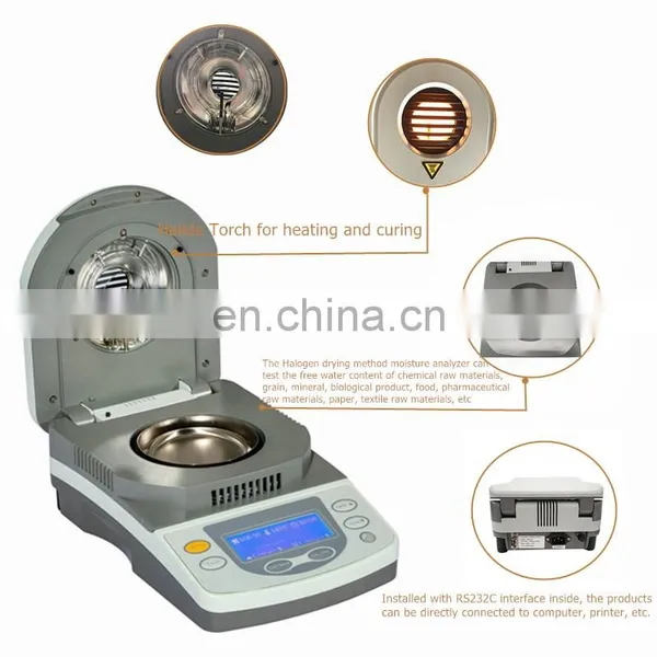 Digital Halogen Moisture Meter Analyzer Powder,Portable Grain Moisture Tester, Food Moisture Meter Balance photo-4
