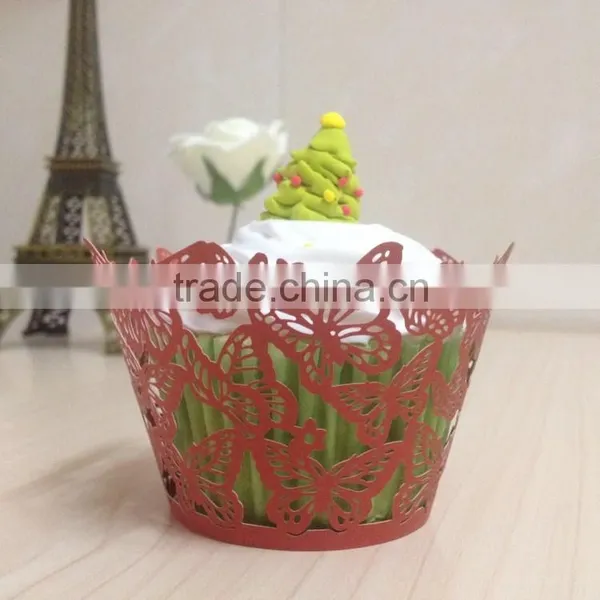 Custom Paper Wholesale Wedding Cupcake Wrapper Laser Cut photo-4