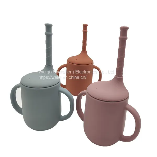 Weiqi Silicone Straw Cups for Kids Toddler Training Drinking Cup With Lid photo-5