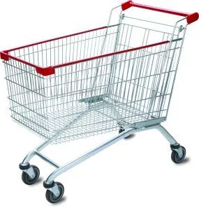 Metal Store Grocery Store Supermarket 150L European Zinc With Powder Coated Shopping Trolley Cart photo-3