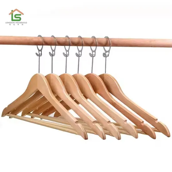 Manufacturer Anti-theft Wooden Coat Hangers Notches Cheaper Price Clothes Custom Hanger photo-3