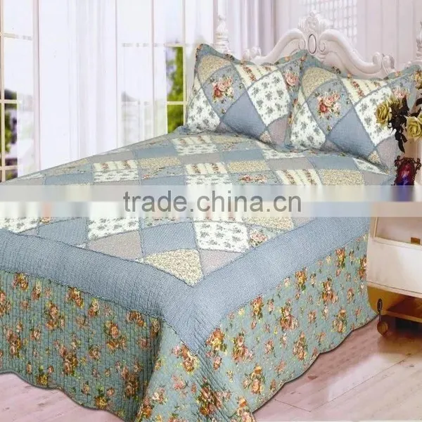 Polyester Block Diagonal Process Printed Bed Set photo-4