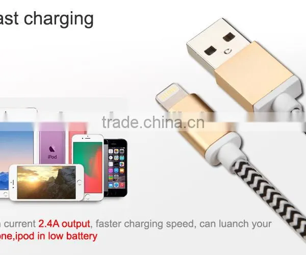 Attractive Mfi Usb Cables With Nylo Briaded and Metal Housing photo-2