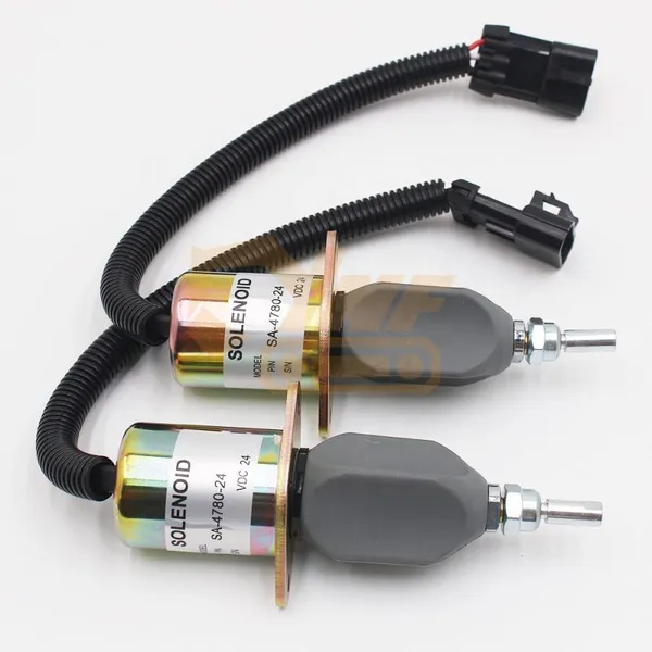 Engine Fuel Stop Solenoid 99453479 for EX215 Excavator Parts 24V Flameout Shut off Solenoid Valve