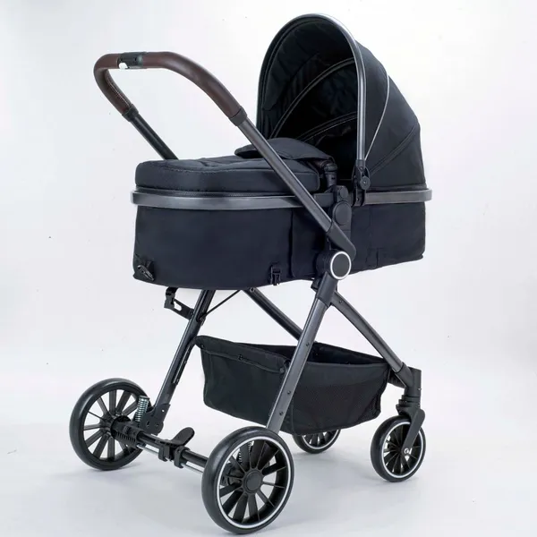 3 in 1 Linen Baby Car Seat Stroller Foldable Traveling System With Big Adjustable Carrycot photo-3