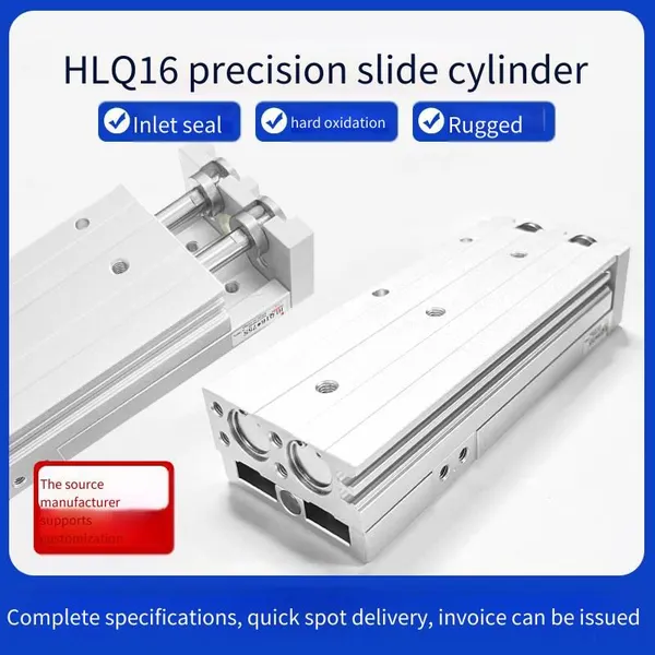 Hlq16 Pneumatic Sliding Table Cylinder 8/12/16/20/25-10s20s30s40s-150s Linear Precision Guide Rail Cylinder
