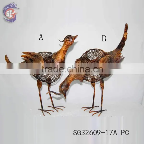 Garden Ornaments of Rusty Metal Peacock Sculpture for Sale photo-2
