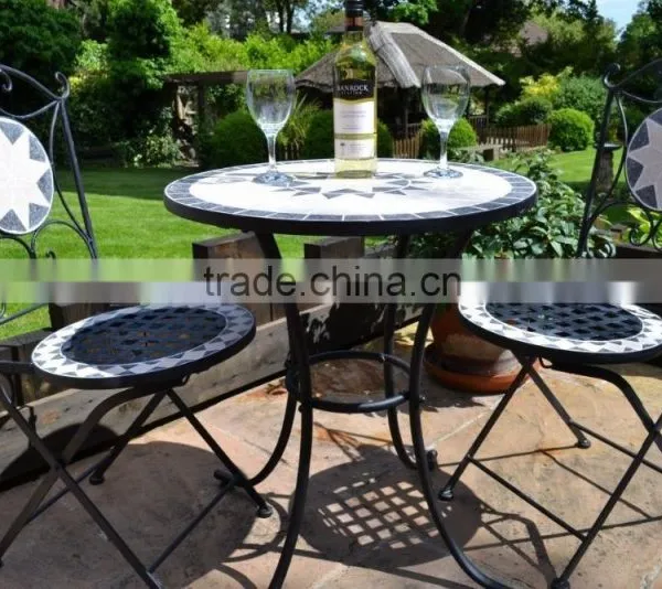 Mosaic Bistro Table With Two Folding Chairs Set photo-4