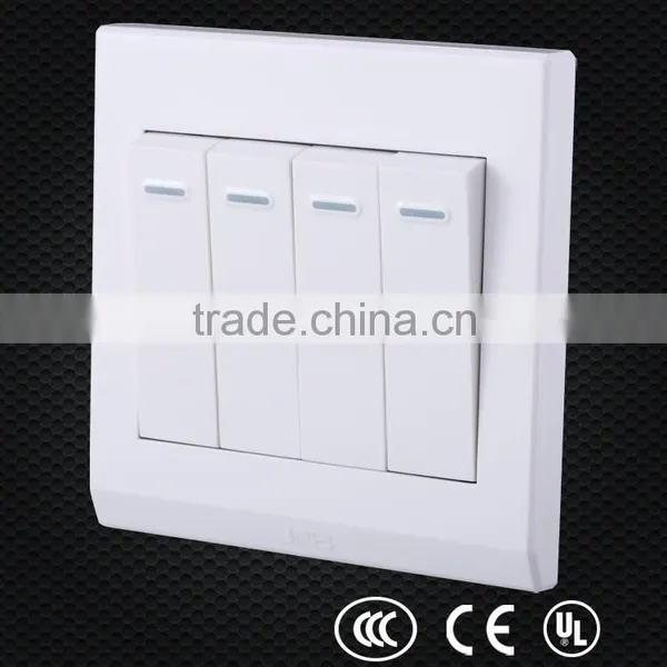 PC Material White 4 Gang Power Outlet, Level Switch, 4-way Toggle Switch photo-3