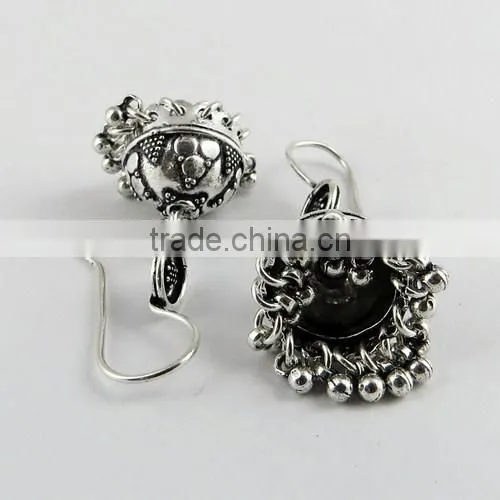 Dazzling Rava Work Jhumka ! Oxidized 925 Sterling Silver Earring, Online Silver Jewelry, Silver Jewelry Wholesaler photo-6