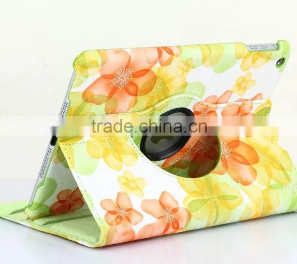 Fashion Peach Flower Series For IPad Mini 4 Flip Leather Case 360 Degree Rotation Case TB-0004 photo-4