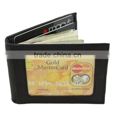 Men's Compact Lambskin Leather Bifold Front Pocket Metal Money Clip Wallet Quality Choice photo-4