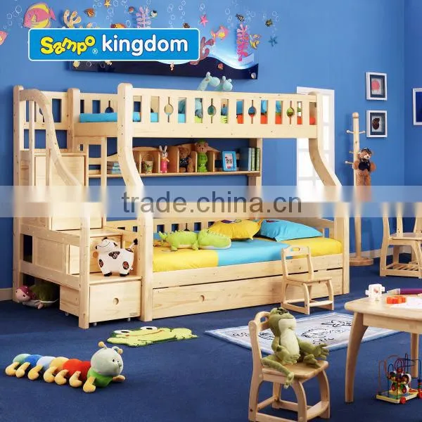 Modern Twin Over Full Wood Bunk Bed Kids Cars Bunk Beds SP-C203