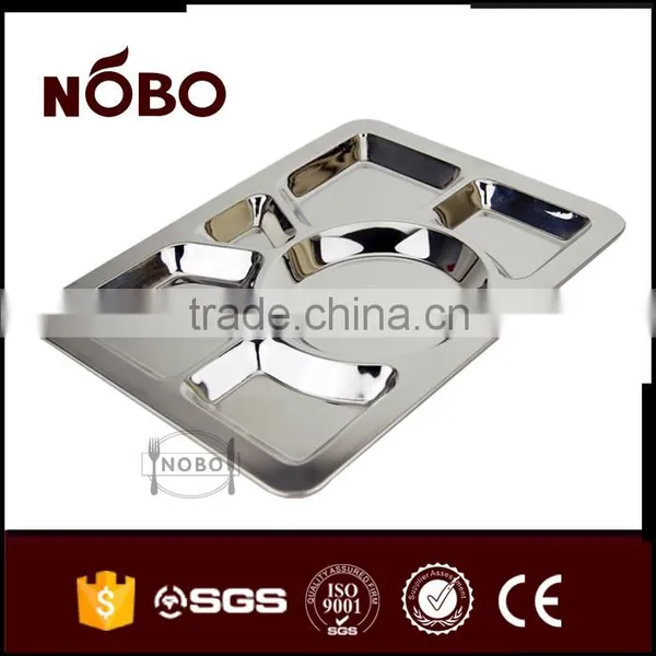 6 Compartments Tray Stainless Steel for Mess photo-3