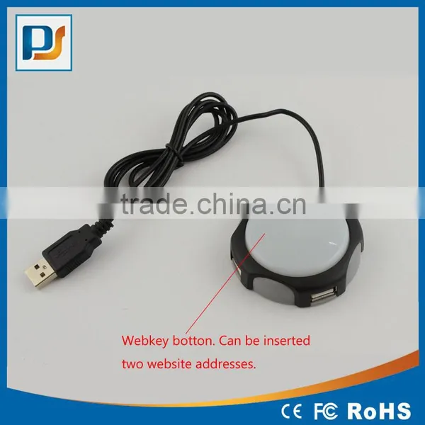 Creative Style USB2.0 Hub With 4 Ports Can Print Logo on Webkey Button as Promotional Gifts photo-2